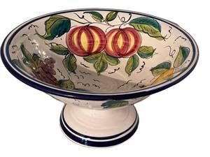 K - Vietri Hand-Painted Pedestal Bowl