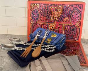 K - Williams-Sonoma Apron, Napkins & Serving Utensils Mixed Lot