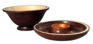 Julia Knight Wood Jewels Serving Bowls (Lot of 2)