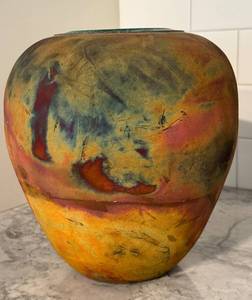 Leslie Mitchell Raku Art Vase