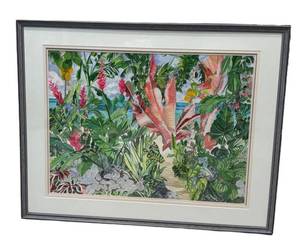 LL - Eileen Seitz Signed 2002 Framed Original Botanical Art