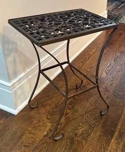 E - Ornate Metal Accent Table