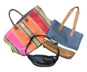 E - Two Tote Bags and Fanny Pack by Artiga, Leather Designs and More