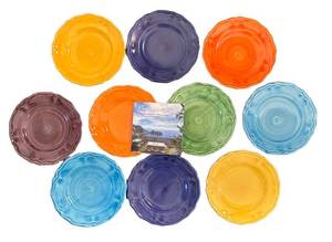 K - Piccadilly Hand-Painted Ceramic Plates Set of 8
