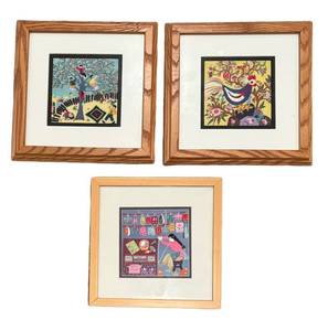 LL - Trio of Petite Framed Tapestries