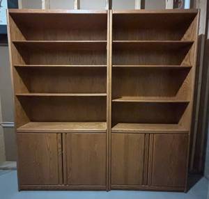 LLO - Two Wood Bookcase Cabinets