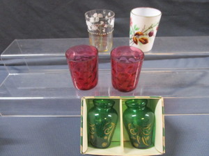 Fancy Glasses Thumbprint, Painted, Vases