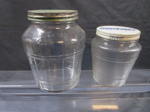 Glass Storage Jars with Peanut Butter