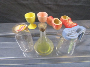Egg Cups, Bottle, Syrup, Shoes
