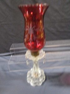 Candle Lamp, Cranberry Shade