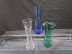 Vases Etched, Blown, Cobalt