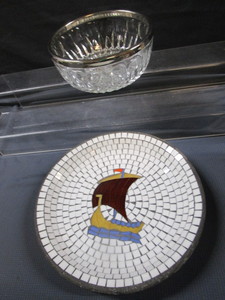 Tile Shipcraft & Silver Banded Bowls