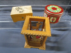 Carved Holder, Swiss Music Box