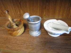 MortarPestle, Burlwood, Porcelain