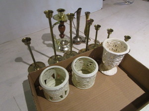 Candle Holders w Brass