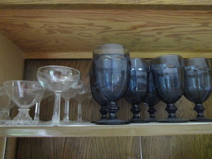 Stemware, Blue & wine