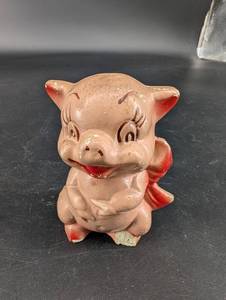 Ceramic Pig Figurine Coin Bank