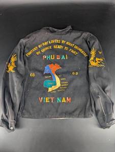 Embroidered Vietnam Map Zip Jacket