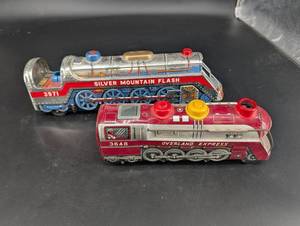 Vintage Tin Litho Wind-Up Toy Trains (Lot of 2)