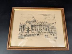 Framed Rome Basilica Di San Pietro Architectural Print