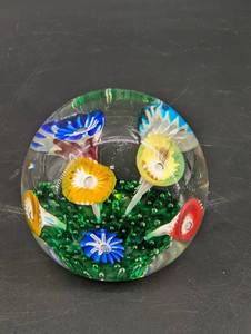 Millefiori Art Glass Paperweight