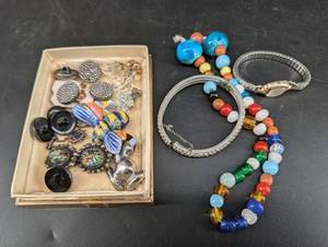 Costume Jewelry Mixed Lot With Watches, Bracelets & Pins