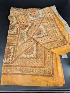 Embroidered Textile Shawl With Mirror Work