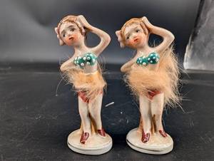 Vintage Occupied Japan Hula Dancer Figurines Pair