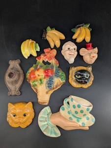Vintage Ceramic Wall Pocket Assortment Mixed Lot