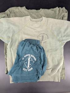 Vintage 1st Marine Division Vietnam Sweatshirt & Shorts (Lot of 2)