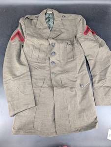Military Wool Service Jacket With Chevrons