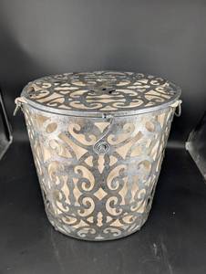 Decorative Metal Storage Hamper With Liner