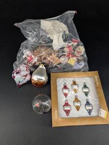 Christmas Ornament Mixed Lot Boxed Set & Loose Glass Ornaments