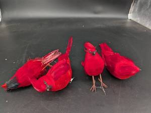Cardinal Bird Figurine Ornaments (Lot of 5)