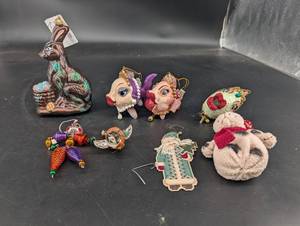 Christmas Ornament Mixed Lot Fish Rabbit Clown Snowman Angel