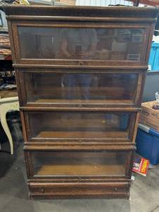 Antique Oak Barrister Bookcase 4-Section