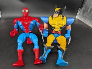 Vintage Marvel Spider-Man & Wolverine Action Figures