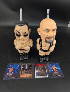 The Rock, Austin, Bret Hart & Roman Reigns Wrestling Mixed Lot