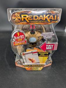 Redakai Gold Metanoid Figure With 3 Blast3D Cards
