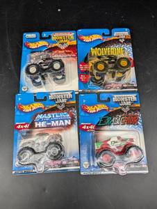 Vintage Hot Wheels Monster Jam 4-Car Set Eradicator, Wolverine, He-Man & American Guardian