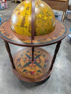 Globe Bar Cabinet Zodiac Map Design