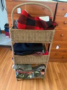 Storage basket with material, some ...