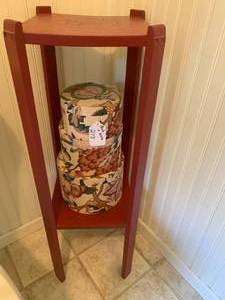Wood painted stand with stackable b...