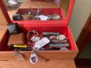 Watches, flash light, Timex clock i...