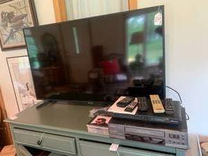 Samsung flat screen TV with VHS and...
