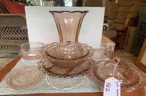 Pink depression glassware...