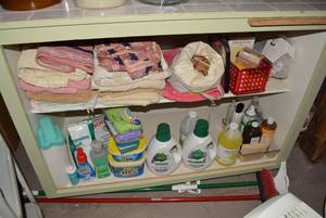 Towels, soap, sponges, cleaning sup...