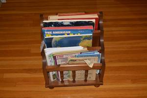 Magazine holder with telephone book...
