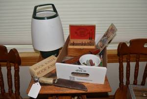 Lantern, knife sharpening kit, Ward...
