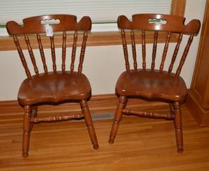 (2) Matching wood chairs...